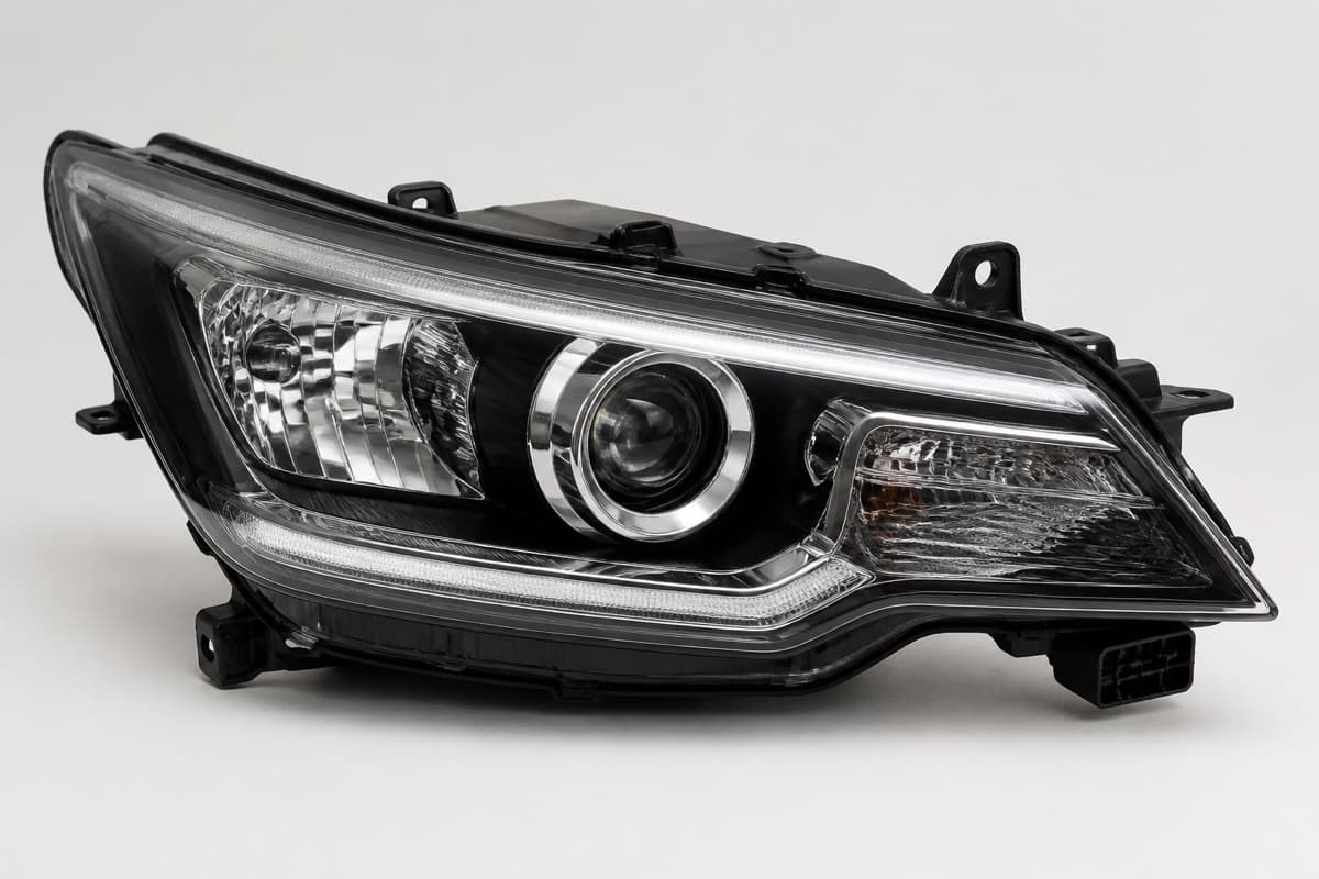 Left-hand bi-xenon headlight unit with projector lens and clear cover